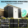 9 x 4FT Metal Garden Storage Shed w/ 2 Door, Dark Grey