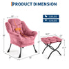 Comfy Lazy Chair with Footstool Relax Lounge Chair Accent Armchair Sofa Chair