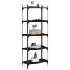 5-Tier Black Bookcase in Engineered Wood - Industrial Style with D1J8