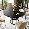 47" Round Dining Table for 4-6 with Storage Shelf Space Saving Metal Frame Home
