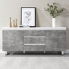 Sydney Large High Gloss Sideboard In White And Concrete Effect