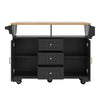 Kitchen Island on Wheels Rolling Storage Trolley with Extendable Worktop, Black