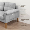 2-Seater Sofa Small Fabric Couch Armrest Side Pocket Modern Living Room