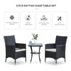 Rattan Bistro Set Garden Chair Table Patio Outdoor, Black