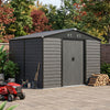 10x6FT Garden Shed Metal Apex Roof Outdoor Storage XL House With Free Foundation