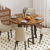 47 Inch Dining Table Round Kitchen Table for 4-6 People-Brown