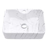 Modern Ceramic Vanity Wash Basin Countertop White Marble Effect Bath Cloakroom