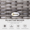 Garden Rattan Furniture 4 Seaters Half-round Patio Outdoor Sofa & Table - Grey