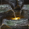 Garden Solar Water Feature LED Light Fountain Outdoor Indoor Resin Ornament Pump