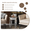 Modern Glass Mirrored Round Coffee Table Accent Side Table Italian Silver Tables