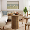 Round Dining Table for 2-4 Person, 80cm Farmhouse Kitchen Table for Dining Room