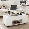 LIFT UP TOP WOODEN COFFEE TABLE WITH STORAGE, CONVERTIBLE DINING TABLE & CHAIRS