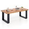 COSTWAY Rustic Coffee Table 120cm Farmhouse Style Accent Table-Oak