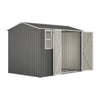Garden Shed 8x6FT Steel Apex Tool Equipment Organize W/Window Door Grey
