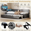 Daybed 3ft Sofa Bed w/ Trundle, RGB LED Lights & Charging Station, Velvet, Grey