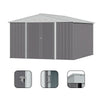 10 x 12 FT Galvanised Steel Sheds Garden Storage Shed Ventilation w/ Double Door