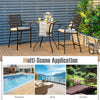 Bar Height Outdoor Bistro Set 3 Pieces Patio Bar Set W/ 2 Upholstered Bar Stools