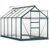 Polycarbonate Walk-In Garden Greenhouse Aluminum Frame w/ Slide Door 6 x 10ft