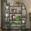 8 Tier Large Plant Stand Industrial Curved Oval Flower Pot Rack Staggered Shelf