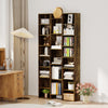Tall Bookshelf with 21 Compartments and 10 Adjustable Shelves, Brown