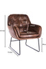 Faux Distressed Brown Leather Armchair Occasional Lounge Accent Chair Vintage UK