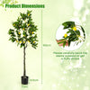 Artificial Lemon Tree 160cm Tall Fake Floor Plant Office Decor with Lemon Fruits