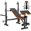 600lbs Weight Bench Adjustable Bench Press Set with Squat Rack Olympic Workout