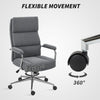 Linen Fabric Office Desk Chair with Rocking Function, Charcoal Grey