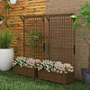 Wooden Raised Bed with Trellis Set of 2 Planter Box Lattice for Climbing Plants