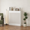 Radiator Cover Vertical Slat Modern Stylish MDF Wood White Black Cabinet Shelf