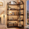 Arched Bookshelf Corner Bookcase L Shaped Bookshelf Metal Frame Display Rack