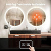 Round LED Bathroom Wall Mirror Demister Illuminated Light Up 500x500 Waterproof