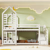 Kids Bunk Beds Double Pine Wooden Bunk Bed With Stairs 3FT Single Size Bed Frame