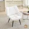 Accent Chair Wingback Armchair with Wood Frame for Living Room Bedroom White