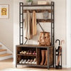 5in1 Coat Hall Tree Bench Coat Rack Shoe Storage Entryway Bench w/ Cubbies