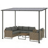 3 x 2 m Lean to Garden Pergola, Metal Frame Gazebo Pergola, Grey