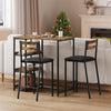 3-Piece Dining Table Set with Storage Shelves,Kitchen Table with 2 Padded Chairs