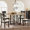 120cm Round Dining Table Industrial Kitchen Table w/ Metal Frame for Dining Room