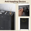 Bathroom Floor Cabinet Freestanding Storage Organizer w/2 Doors-Black