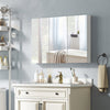Wall Mounted Bathroom Mirror Cabinet with 4 Adjustable Shelves, White