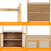 Heavy Duty Vertical Bamboo Garment Coat Rack Stand Shoe Shelf Entryway Corner