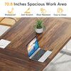 63-Inch Executive Desk, Large Office Computer Desk with Heavy Duty Metal Legs