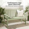 Garden Bench 2 Seater, Sage Green HDPE Outdoor Seating, Vonhaus