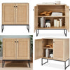 Buffet Storage Cabinet Rattan Door Cupboard Living Room Wooden Kitchen Sideboard
