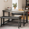 3 Pcs Dining Table Set for 4 Kitchen Table with 2 Upholstered Bench Dining Room