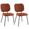 2Pcs Modern Fabric Dining Chair Padded Kitchen Armless Dining Chair Accent Chair