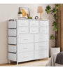 Modern Fabric Chest of Drawers Dresser Storage with Side Pockets & Hooks Bedroom