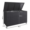 Large Charcoal Rattan Garden Storage Box - 159 x 75cm FTR236