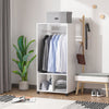Open Wardrobe Clothes Rail Bedroom Clothes Storage Rod Shelves White