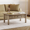 Wood Coffee Table With Storage Drawer Solid Pine Wax Living Room Furniture